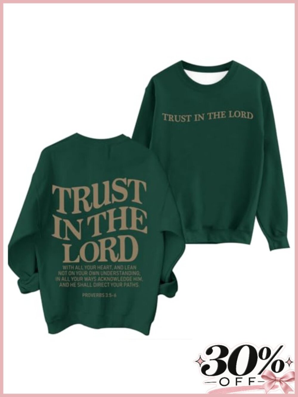 Christian Graphic Sweatshirt Crew Neck Oversized Pullover Top